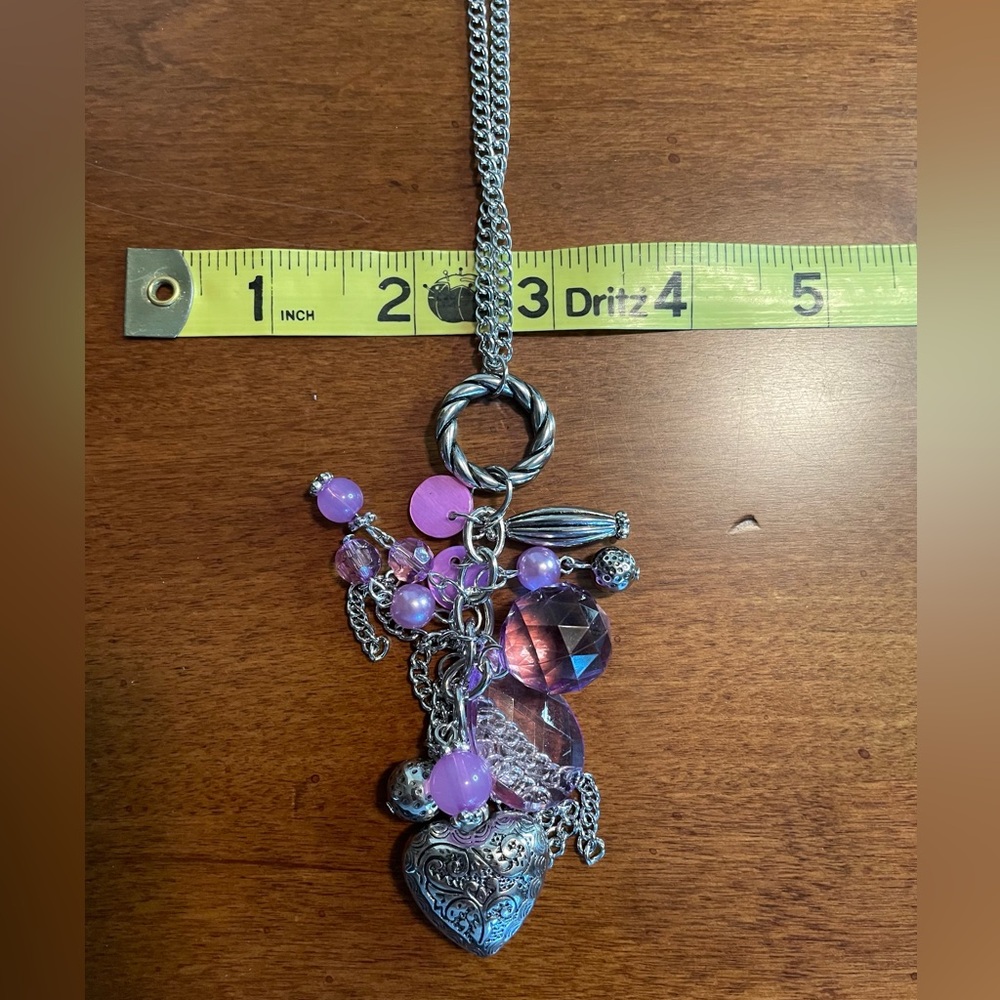Necklace And Earrings. Paparazzi Purple and Silver Tone, NWT - Picture 4 of 5